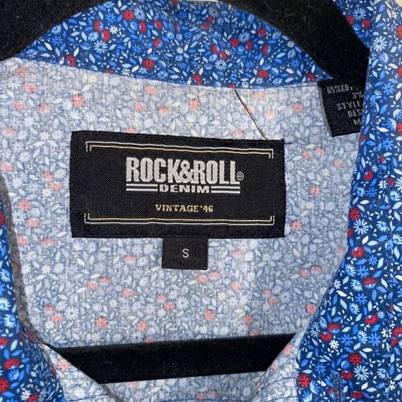 Men's Rock & Roll Denim Long Sleeve Western Shirt Small - Picture 3 of 8